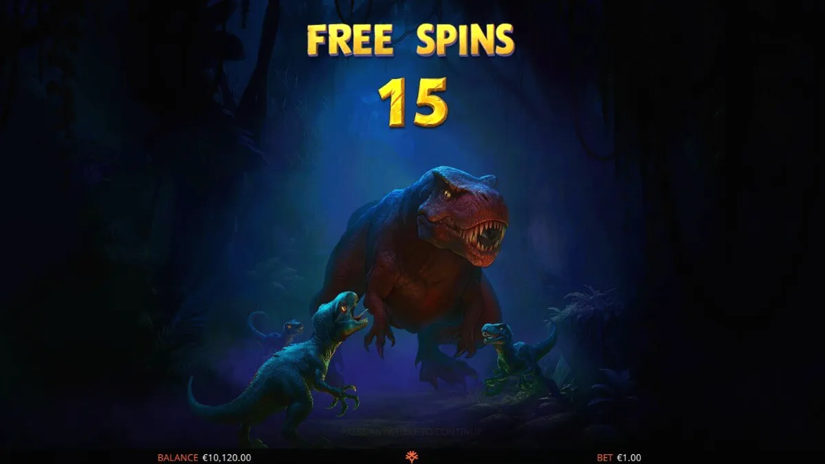 Tampilan visual slot Raptor 2 DoubleMax dengan tema hutan prasejarah dan dinosaurus.